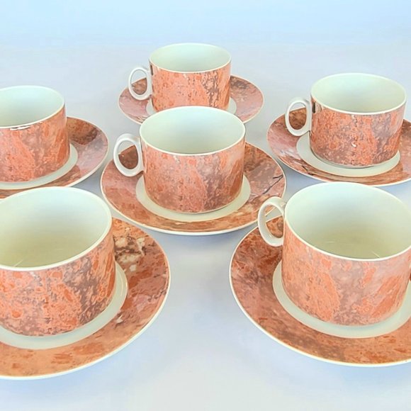 Vintage- Villeroy and Boch - Siena Pattern - 6 Cups & 6 Saucer Set - Picture 3 of 12